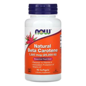 NOW Natural Beta Carotene 25000 IU (90 softgels)