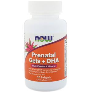 NOW Prenatal Gels + DHA (90 капсул)